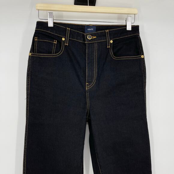 KHAITE | Fiona Cropped Flare Dark Indigo Denim Jeans 29 - Picture 7 of 12